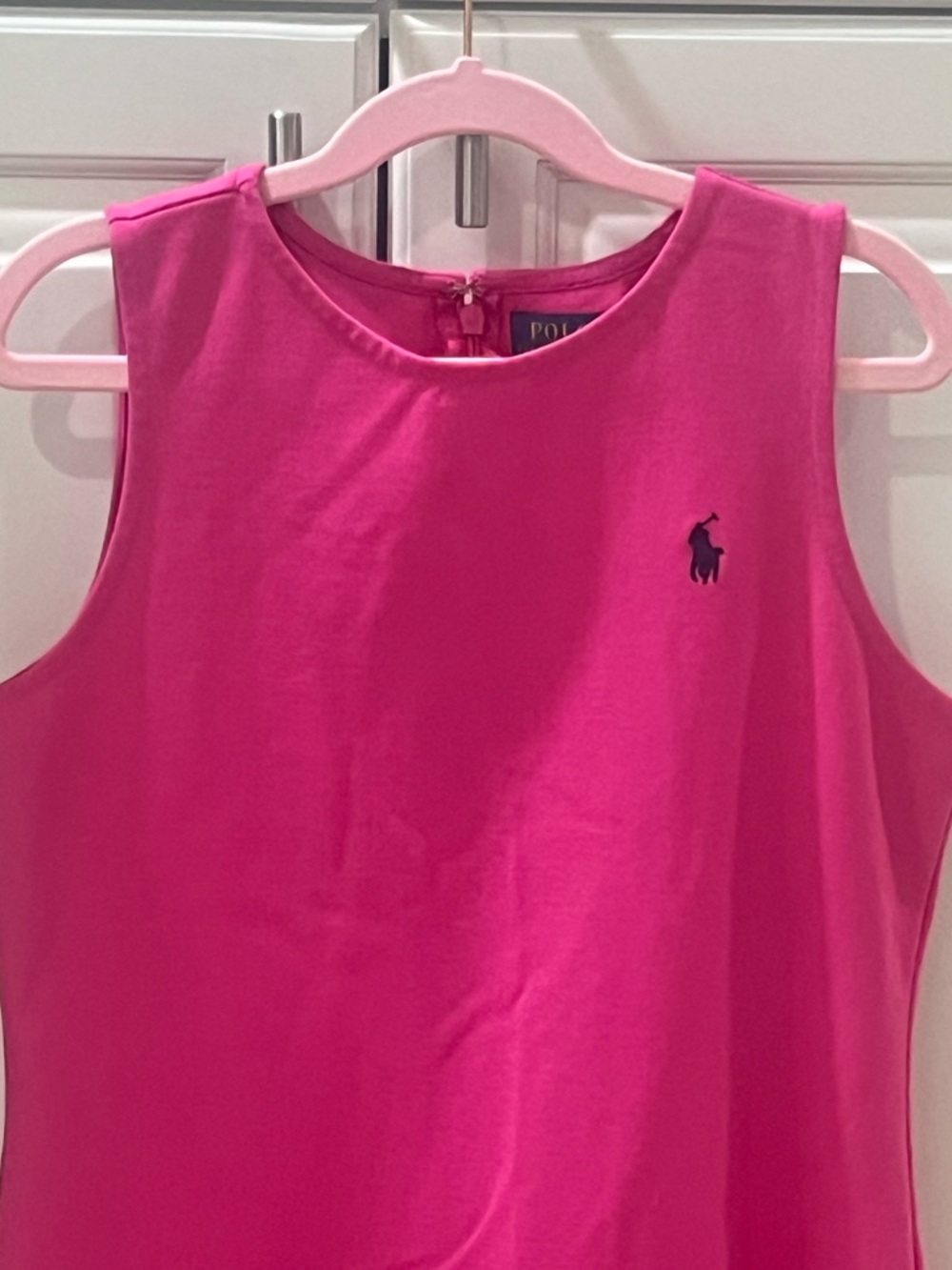 Polo Ralph Lauren Ponte Fit-and-Flare Sleeveless Dress Girls Size L 12/14 Pink - Picture 2 of 5
